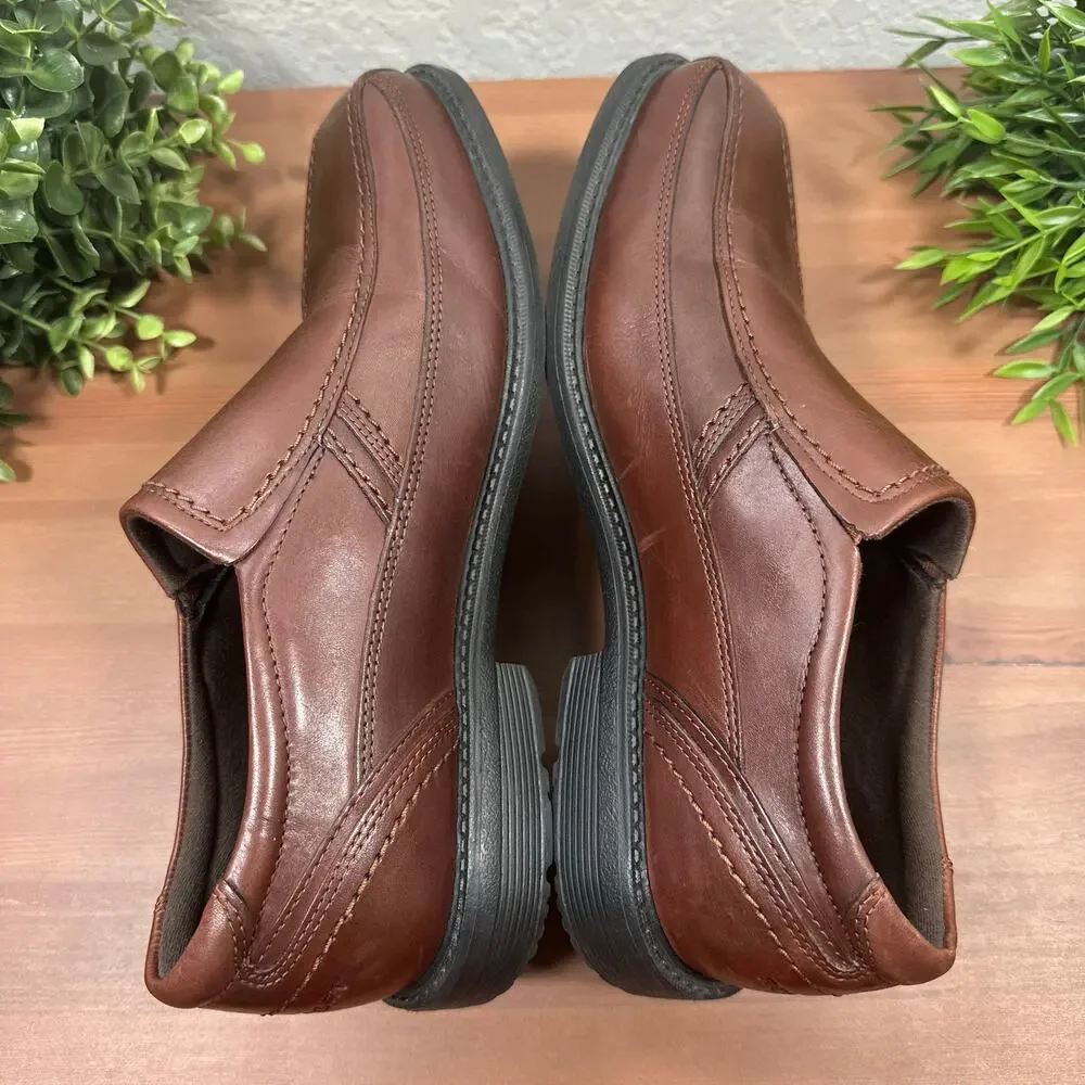 Rockport Men's Style Leader 2 Bike Slip On Brown Leather‎ Shoes Size 8